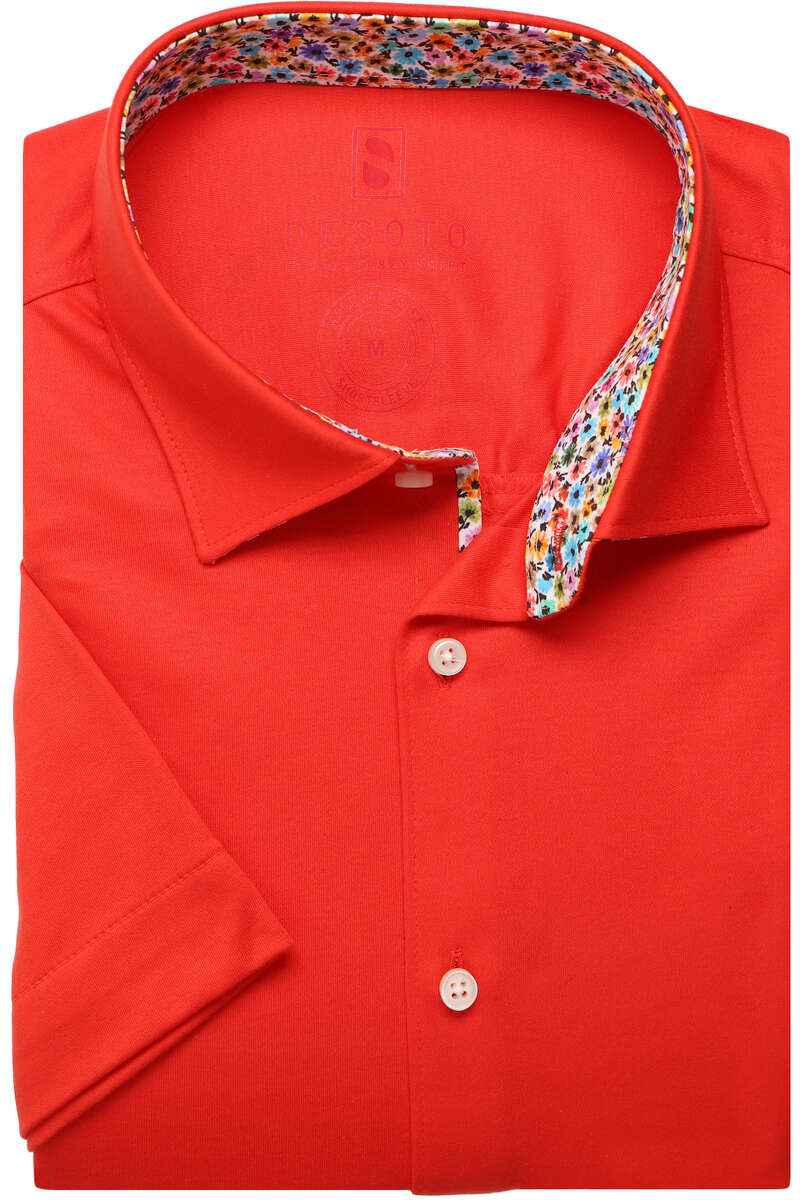Desoto Slim Fit Jersey shirt rood, Effen