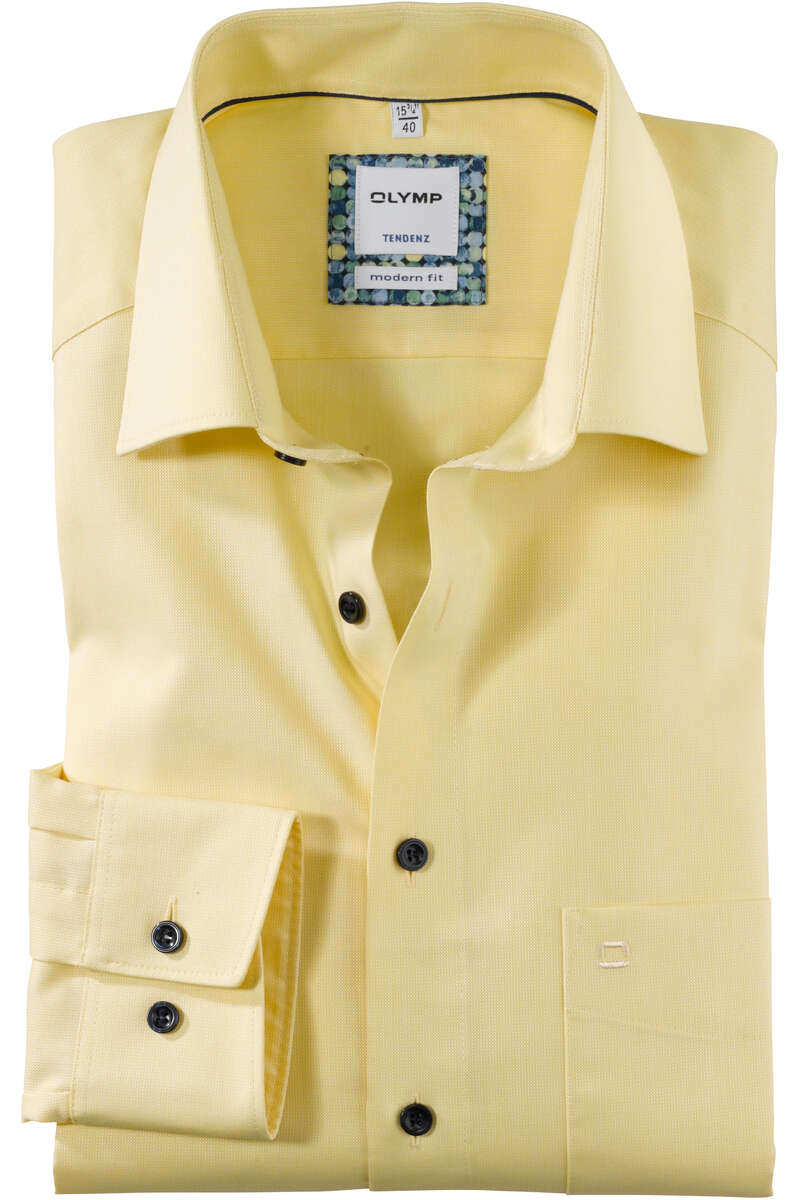 OLYMP Tendenz Modern Fit Overhemd geel, Effen