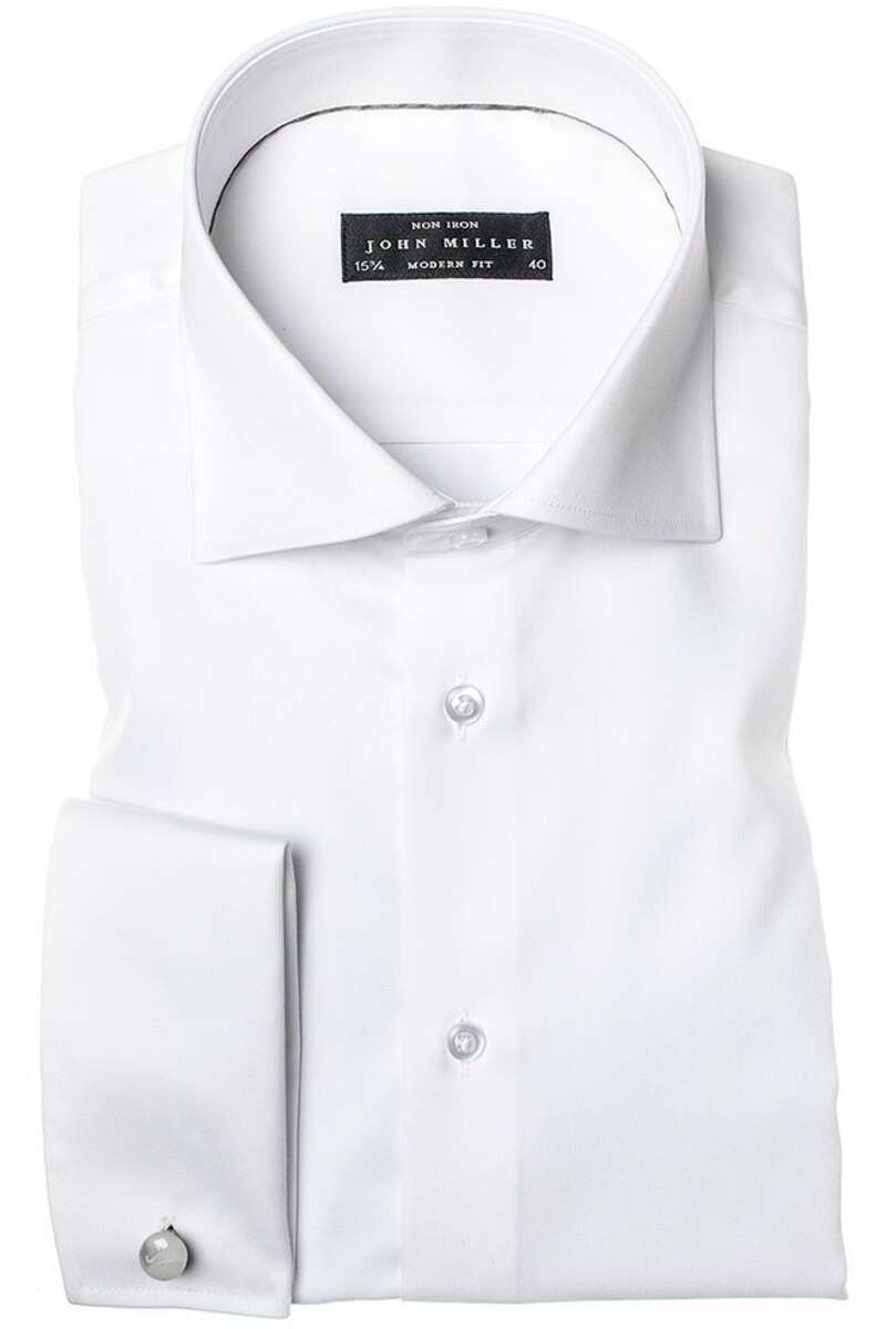 John Miller Modern Fit Overhemd wit, Effen